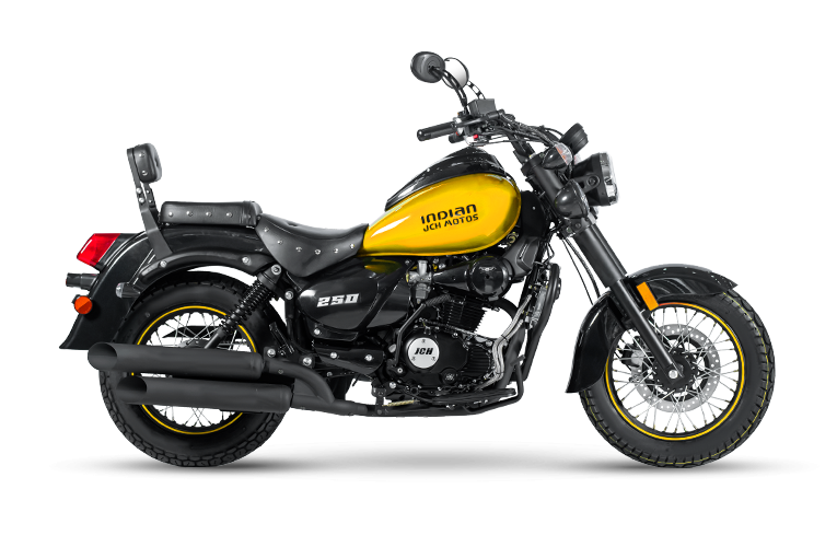 Moto Custom INDIAN 250 de color amarillo