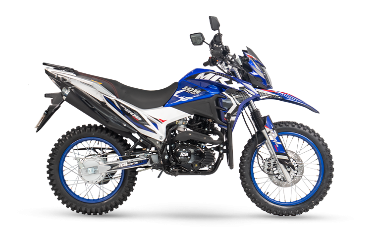 Moto todo terreno MRX 200 PLUS de color azul