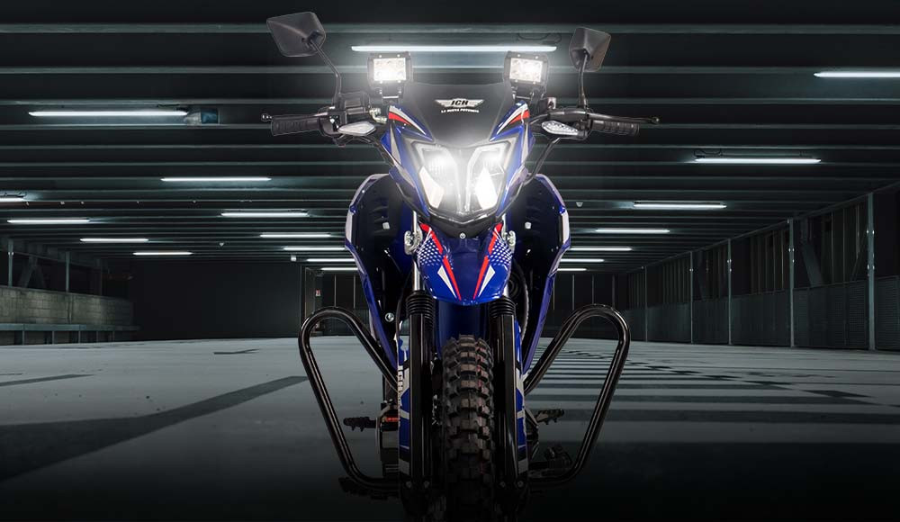 parte frontal de la Moto todo terreno MRX 200 PLUS