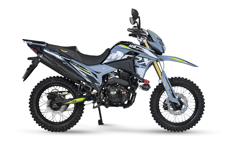Moto todo terreno MRX 250 gris y verde